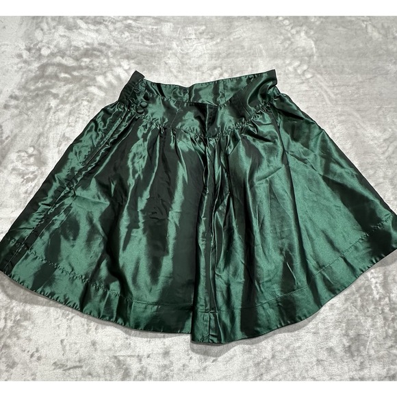 Divided Dresses & Skirts - Divided Skirt Womens Size 10 Green Midi‎ Silky Satin Side Buttons Lined EUC